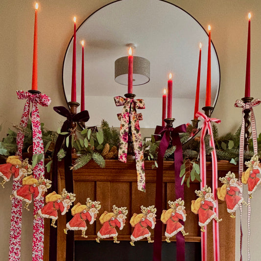 Vintage style Father Christmas Garland