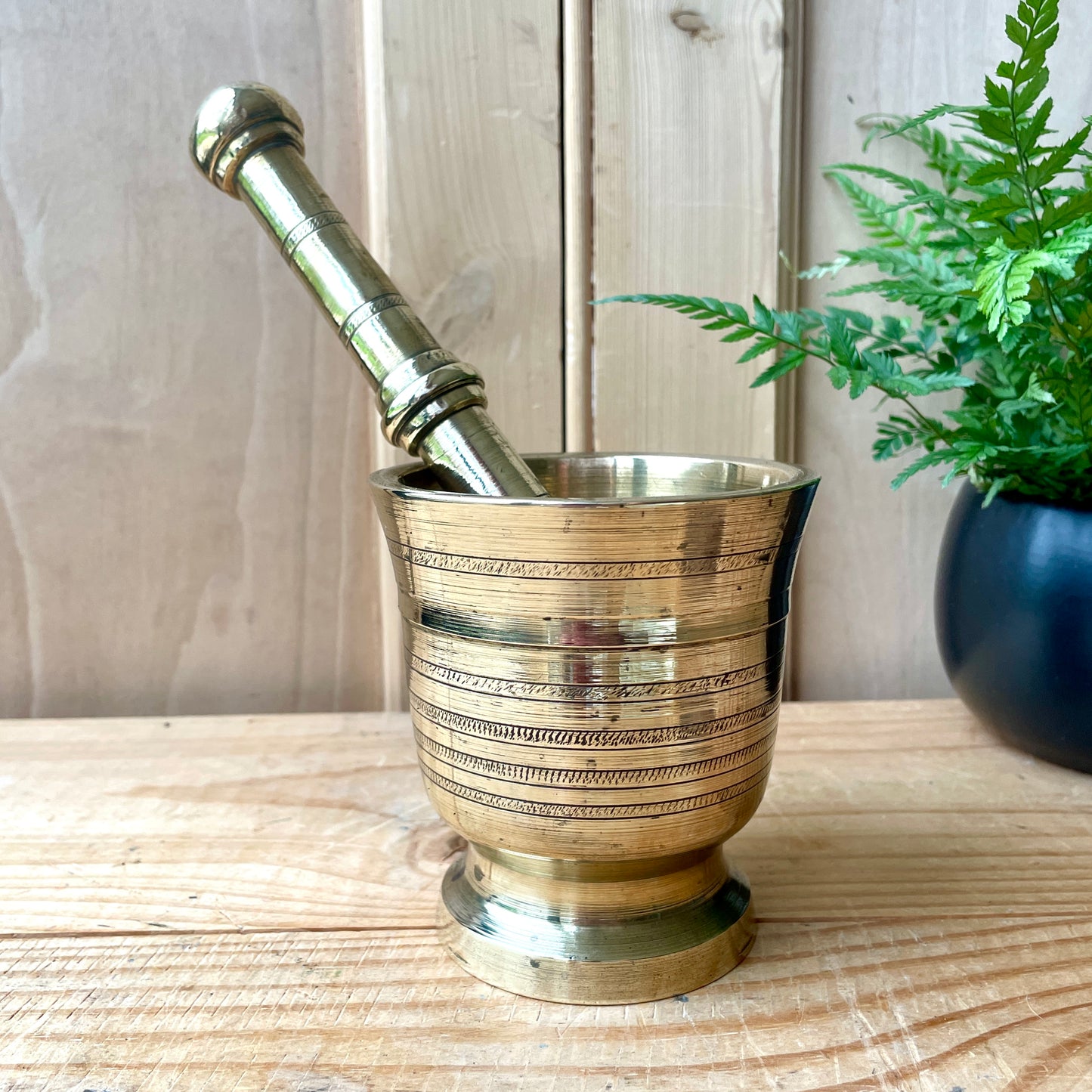 Antique Brass Pestle and Mortar