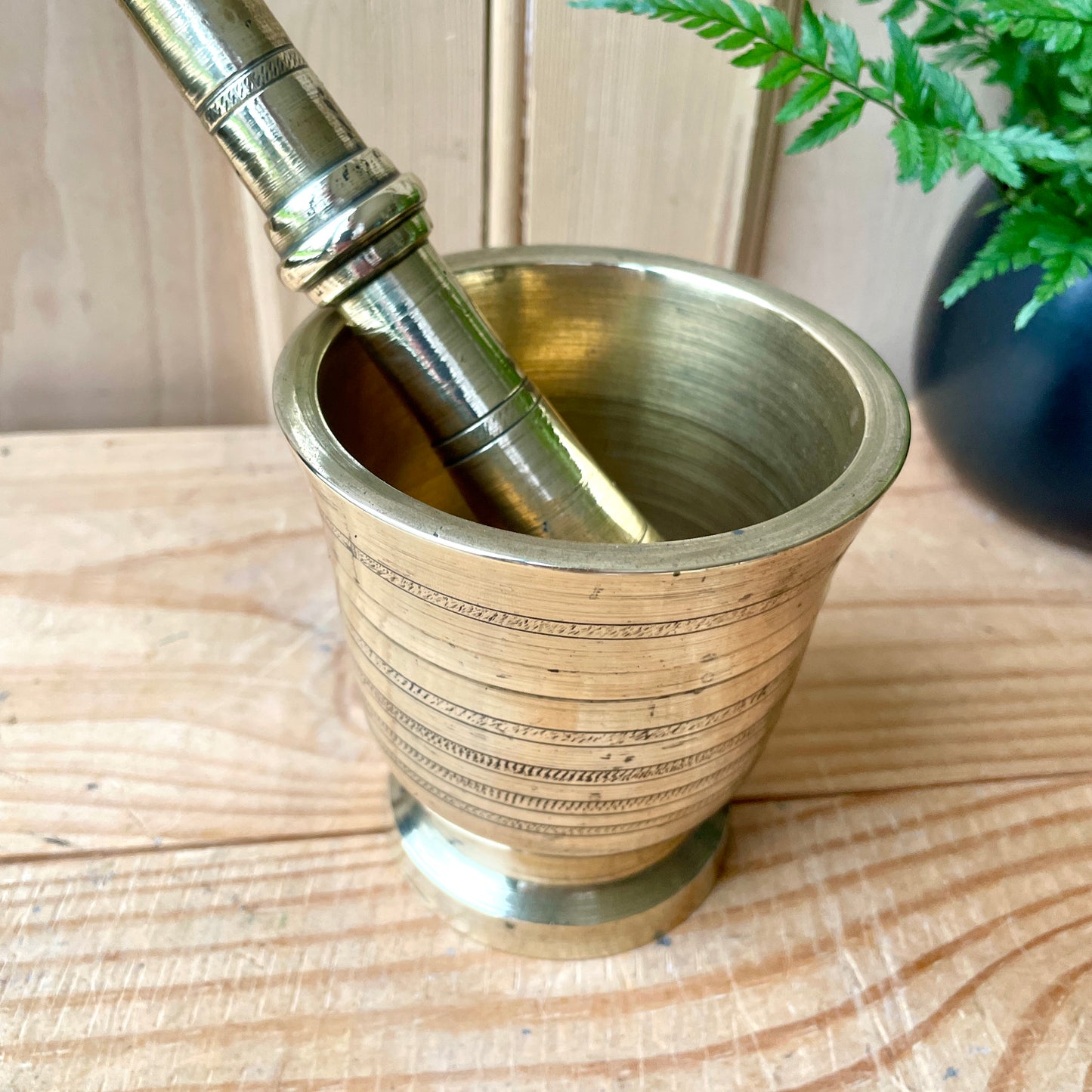 Antique Brass Pestle and Mortar