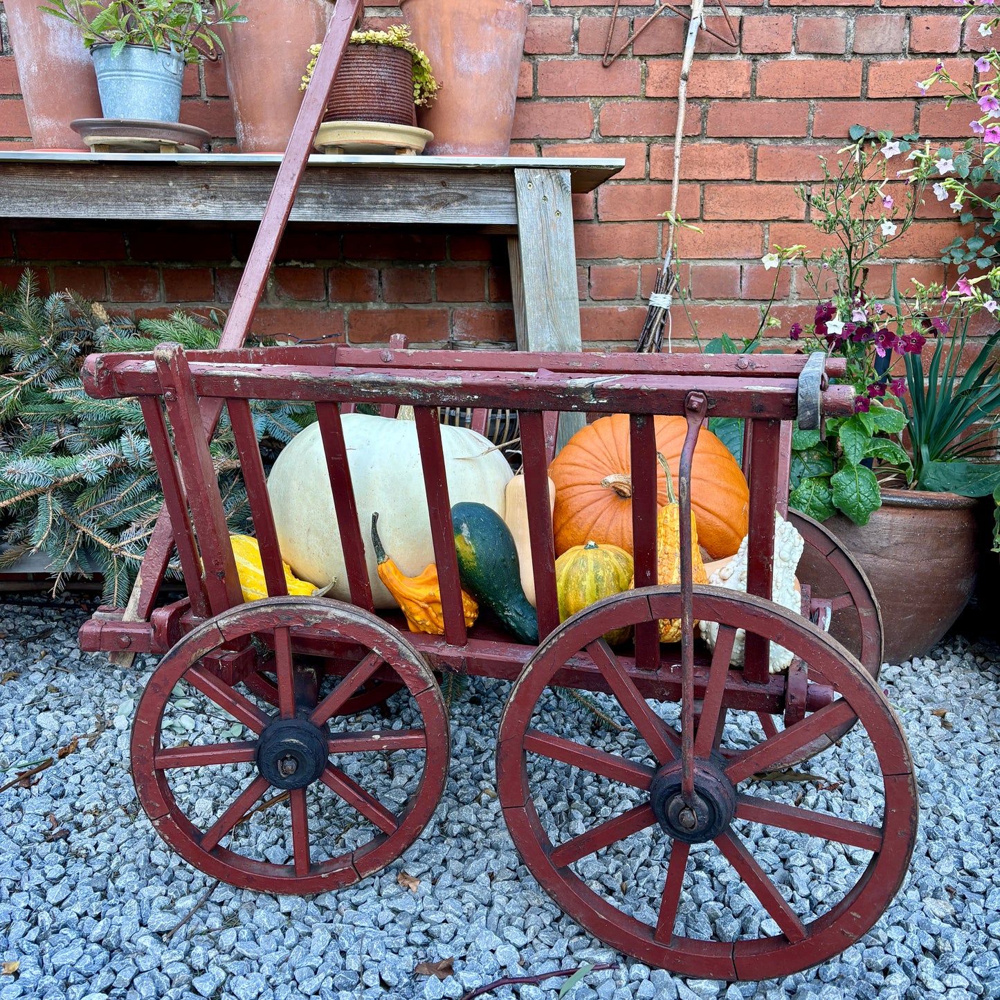 Antique French Wooden Dog Cart