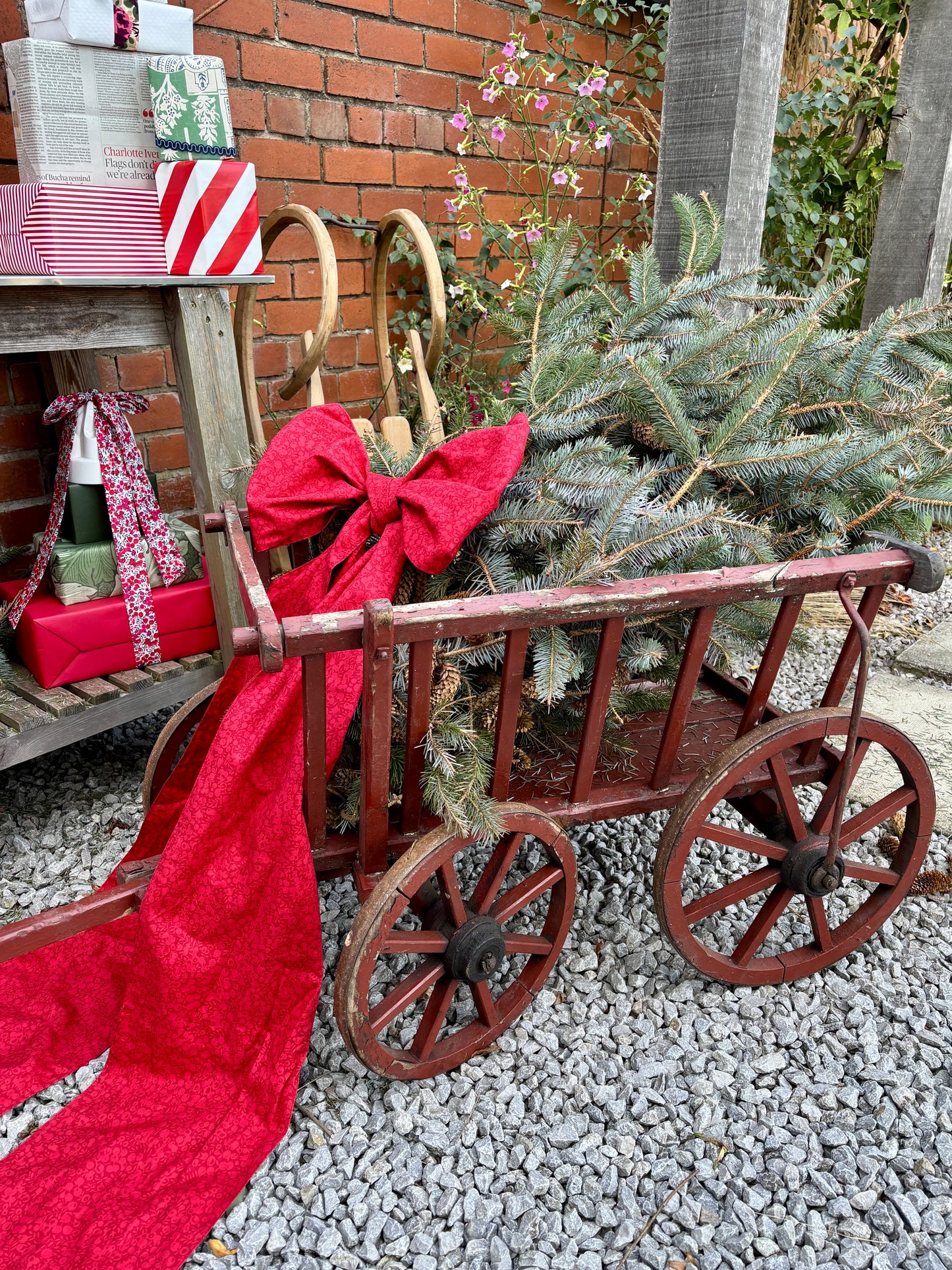 Antique French Wooden Dog Cart