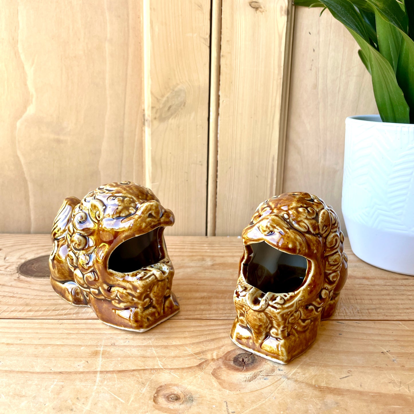 Small Vintage Chinese Lion/Foo Dog Incense Burners
