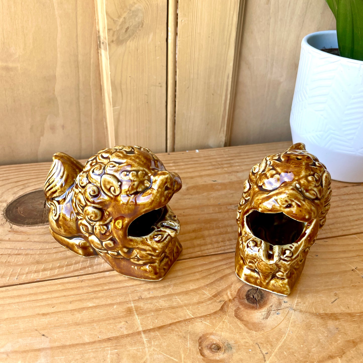 Small Vintage Chinese Lion/Foo Dog Incense Burners