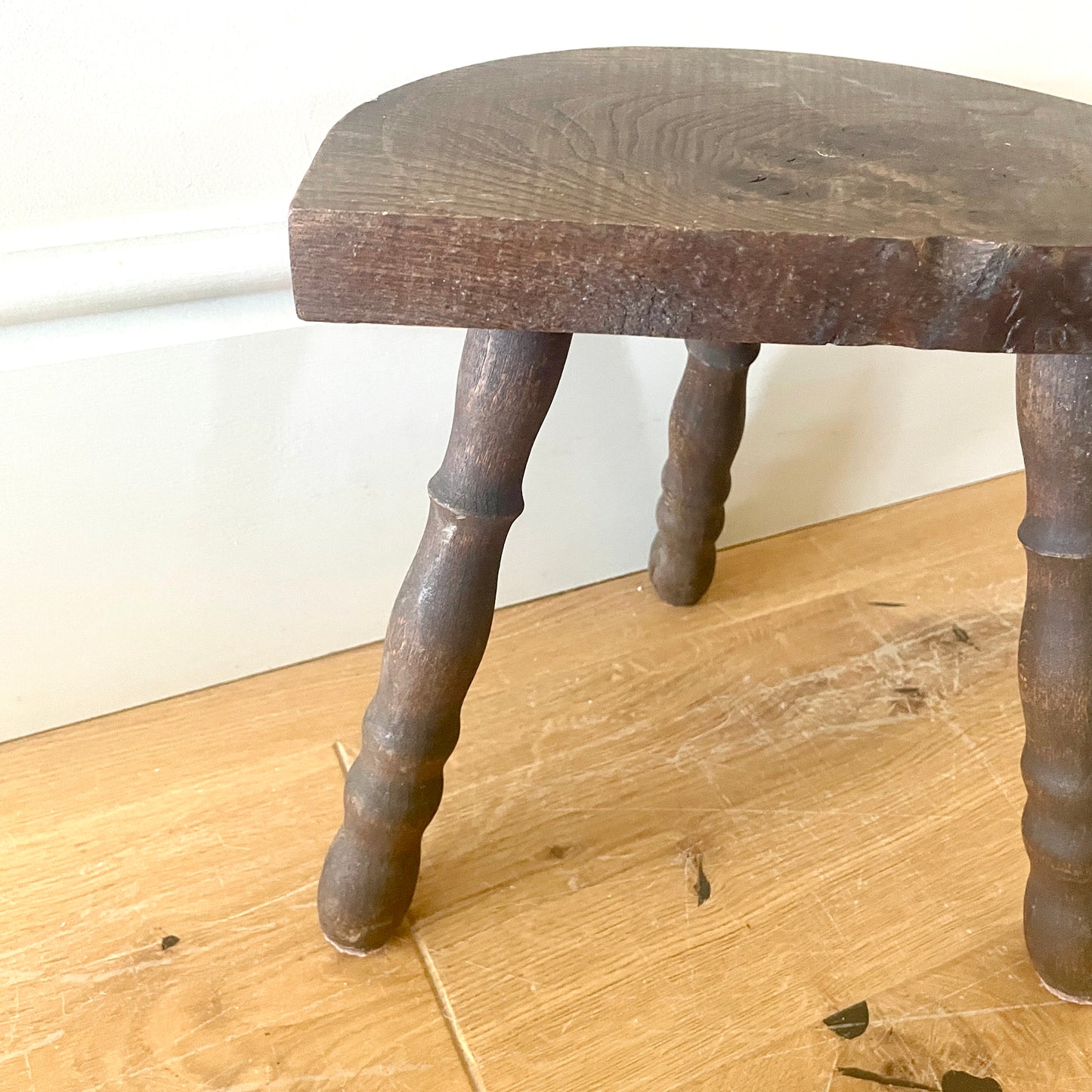 Small Vintage Tripod Demi Lune Stool