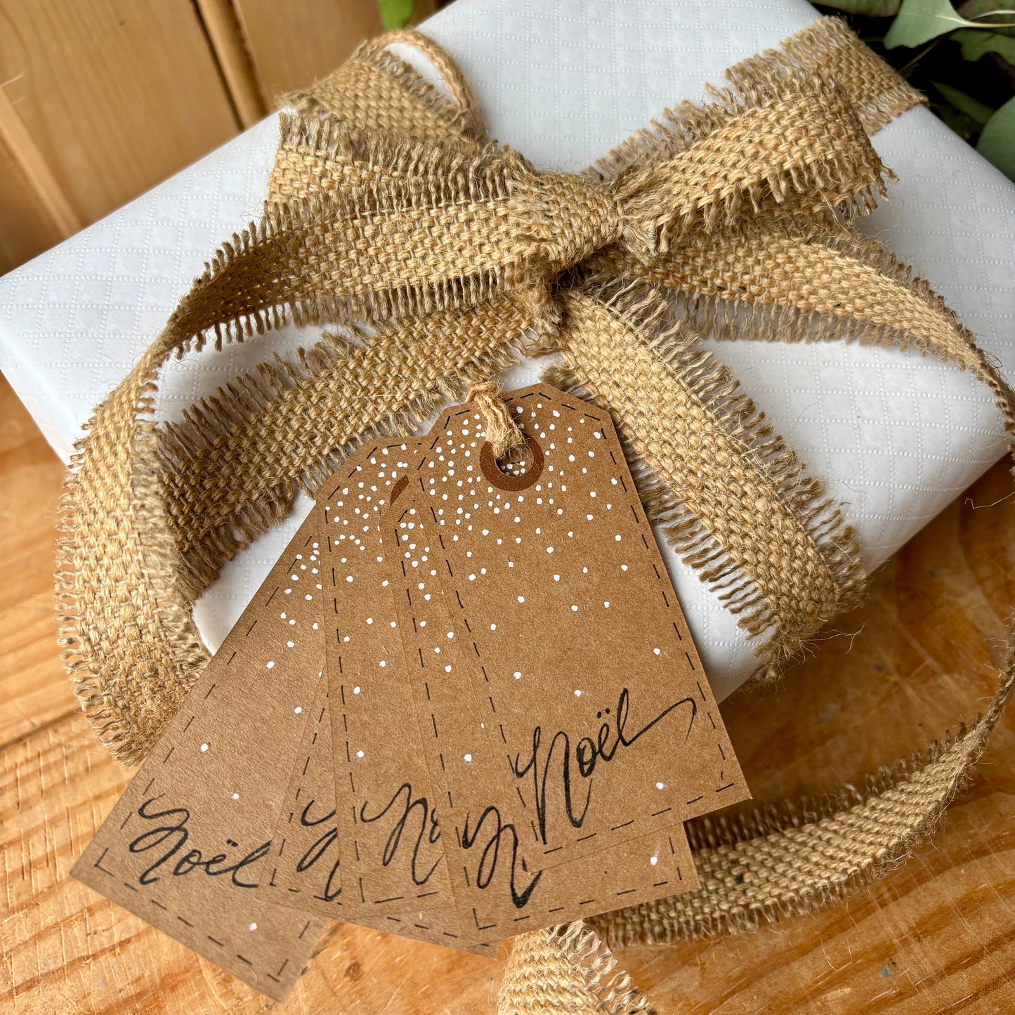 Hand Made Gift Tags pack of 10, Hand drawn Noel gift tags, Kraft card