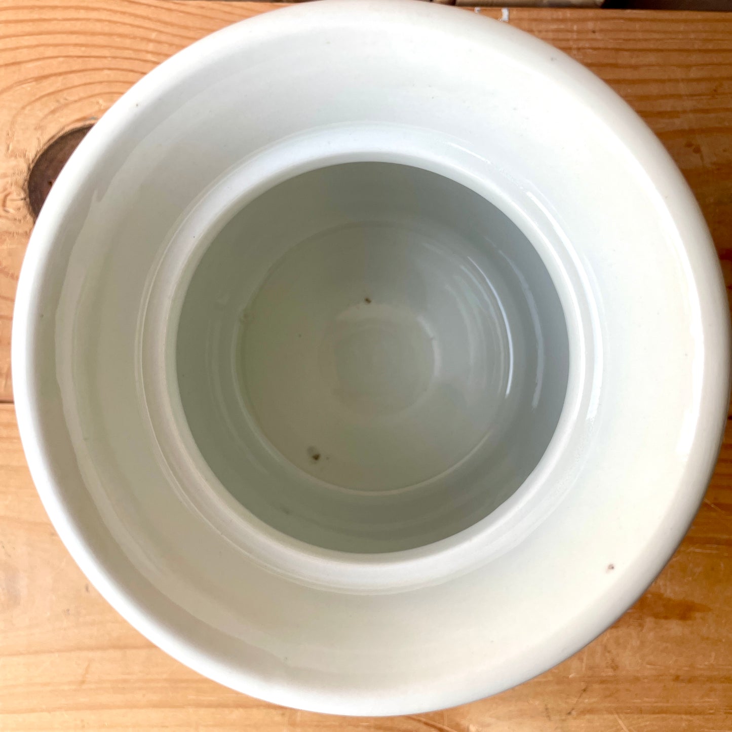 Vintage Large TG Green Blue and White Lump Sugar Canister no lid