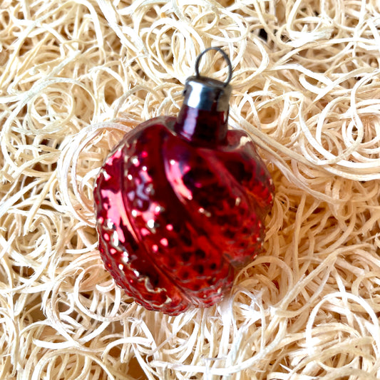 Vintage Small Early Red Twisted Bauble