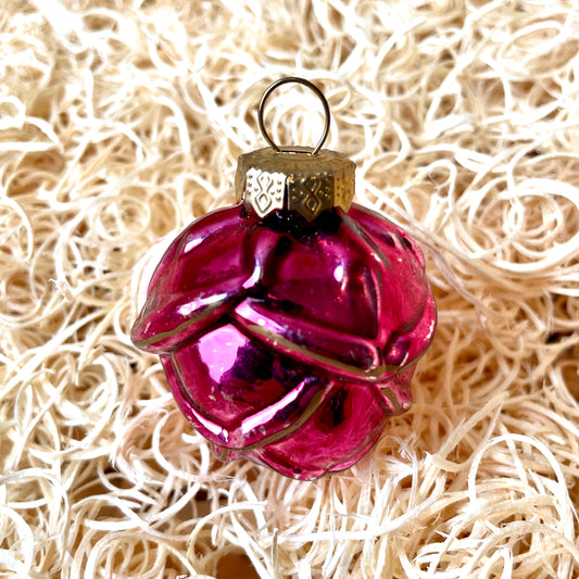 Vintage Small Early Pink Rose Bud Shaped Bauble