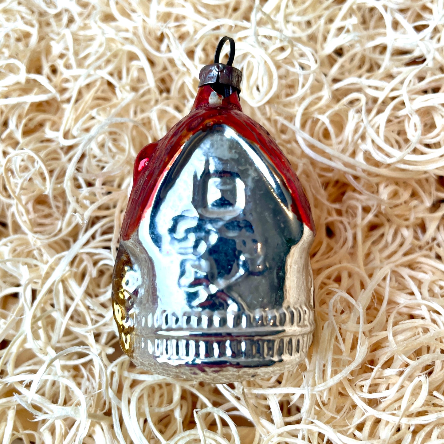 Vintage Small Early Cottage Shaped Bauble