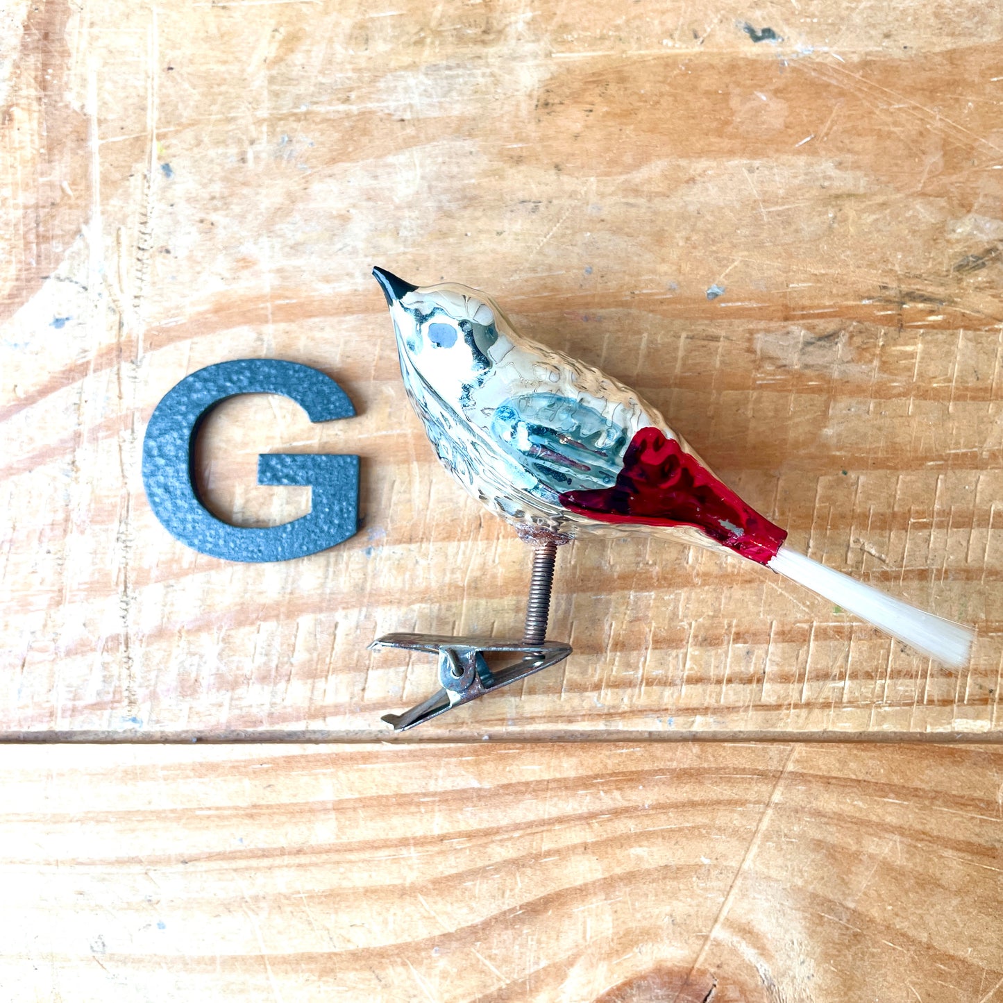 Vintage Mercury Glass Bird Baubles