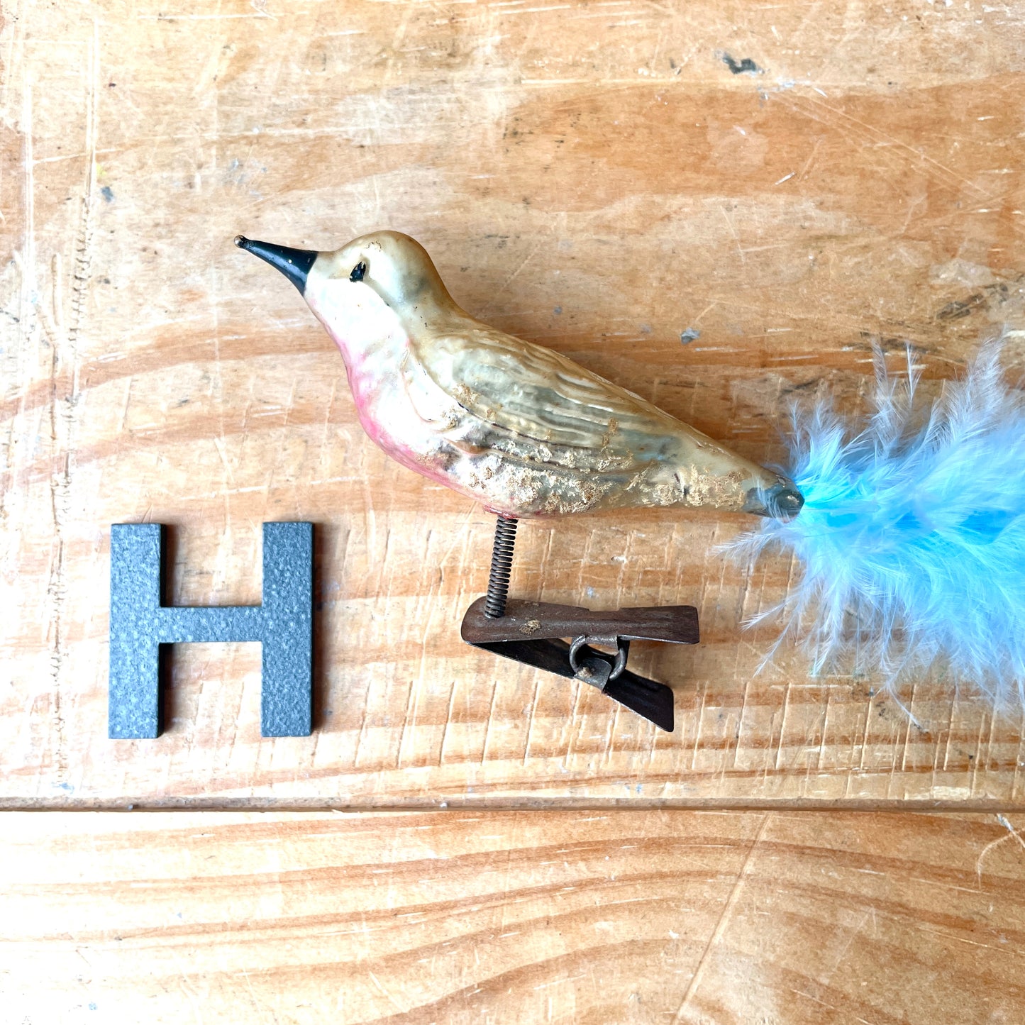 Vintage Mercury Glass Bird Baubles