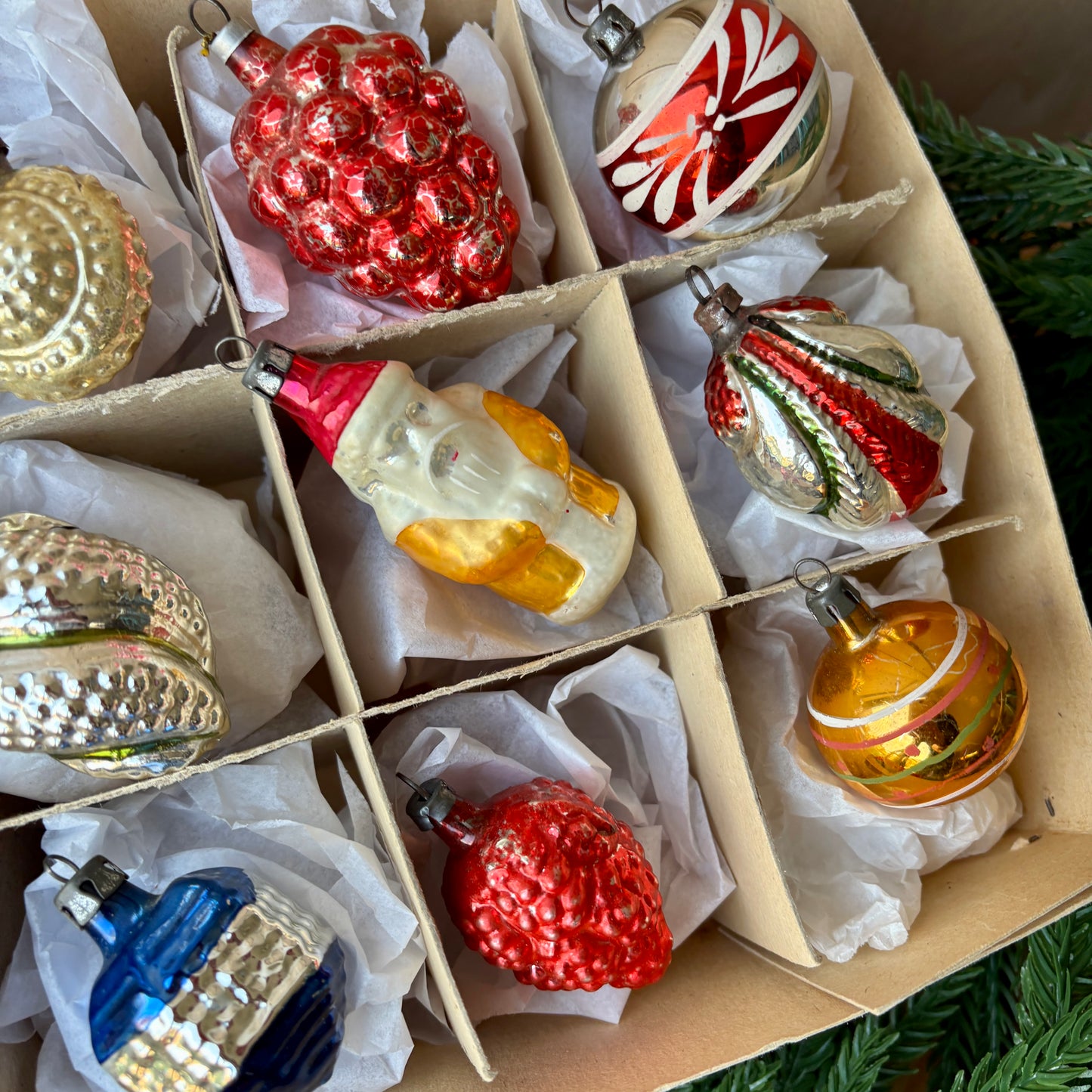 Twelve mixed novelty vintage baubles