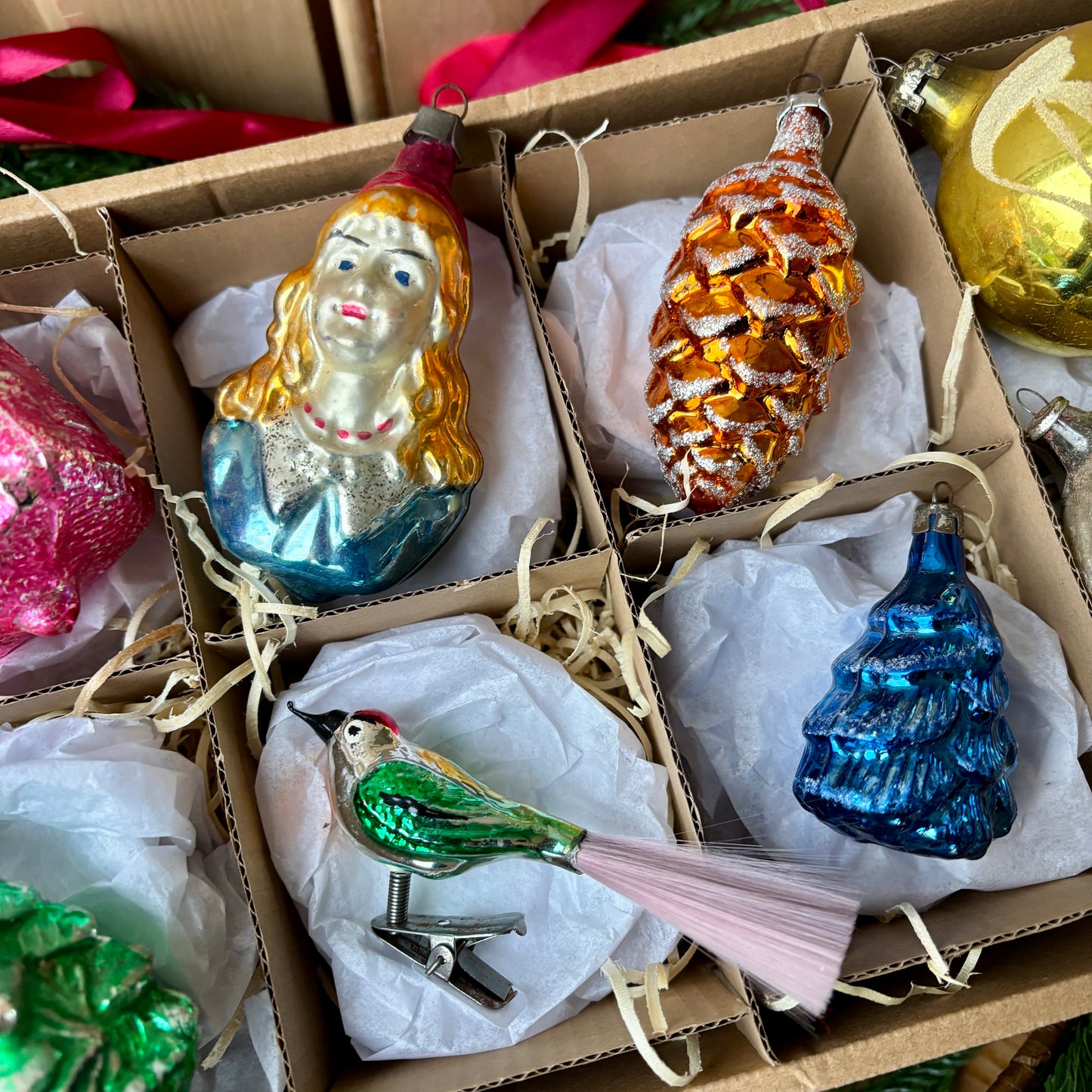 Ten unique vintage baubles