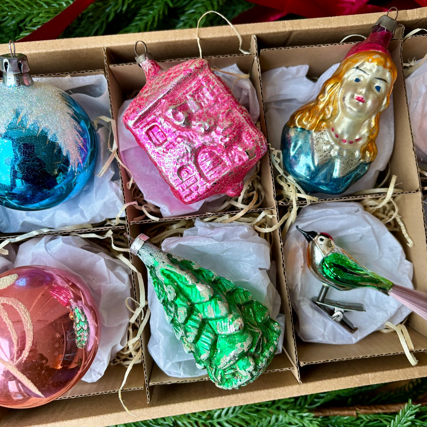 Ten unique vintage baubles