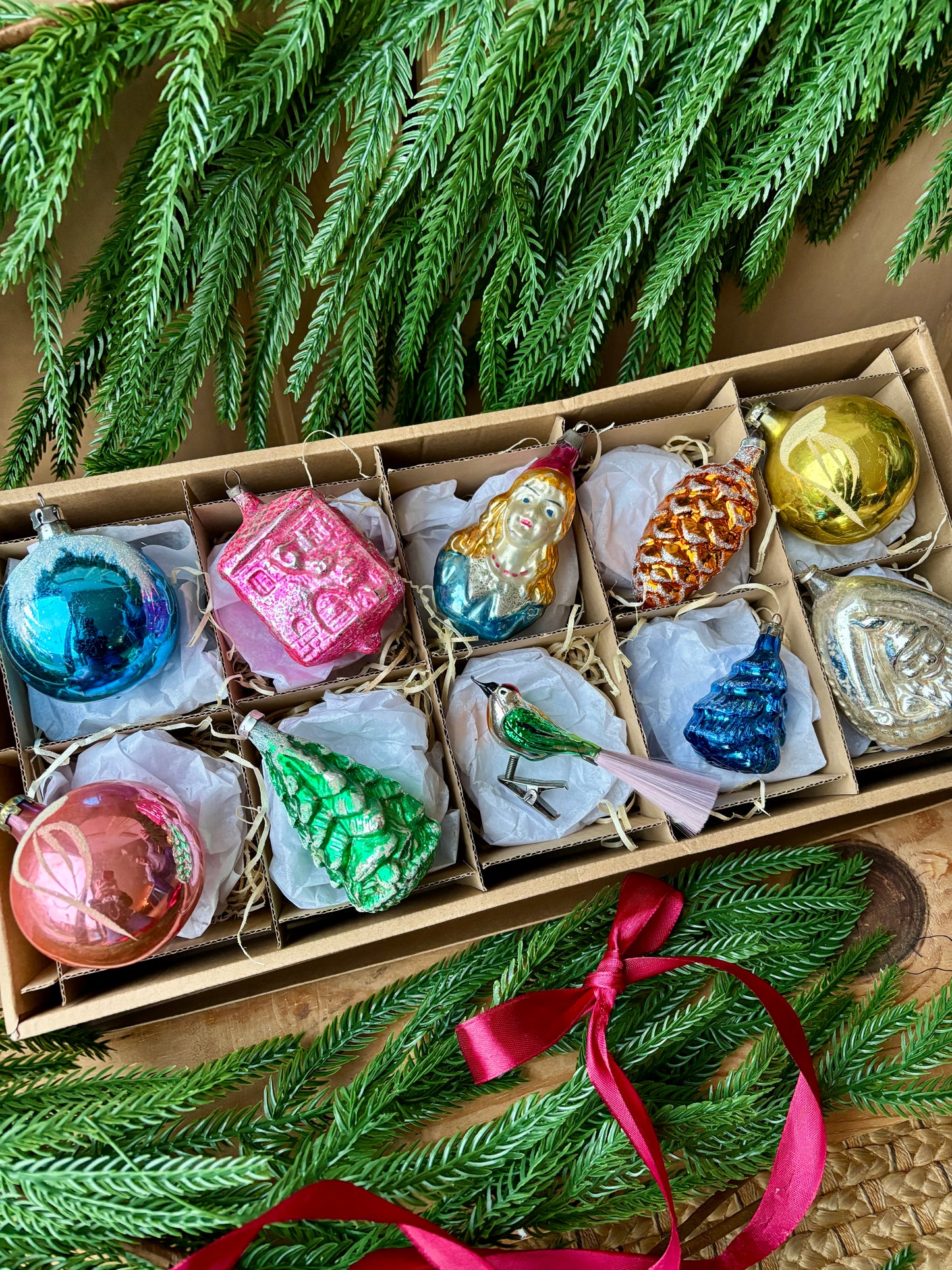 Ten unique vintage baubles