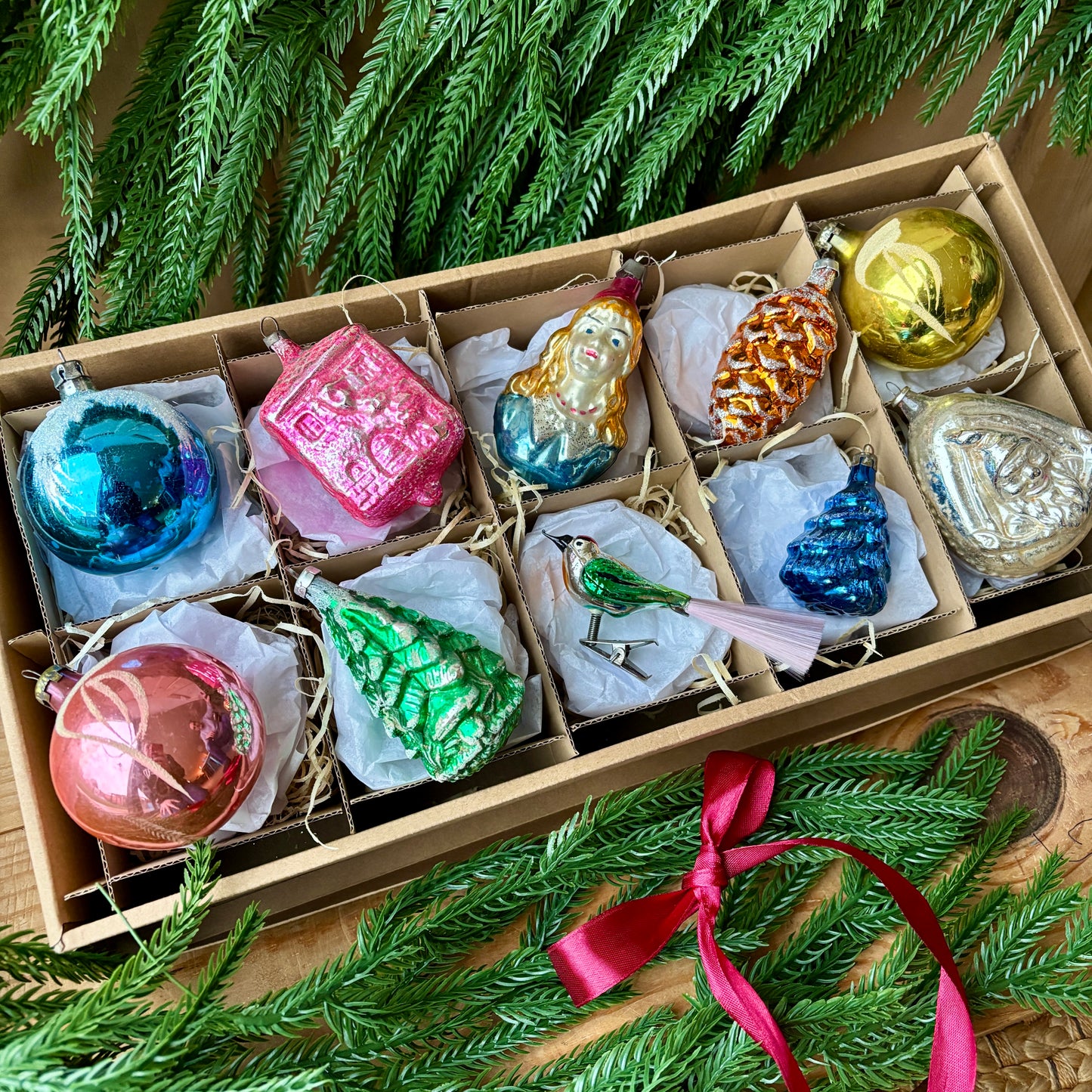 Ten unique vintage baubles