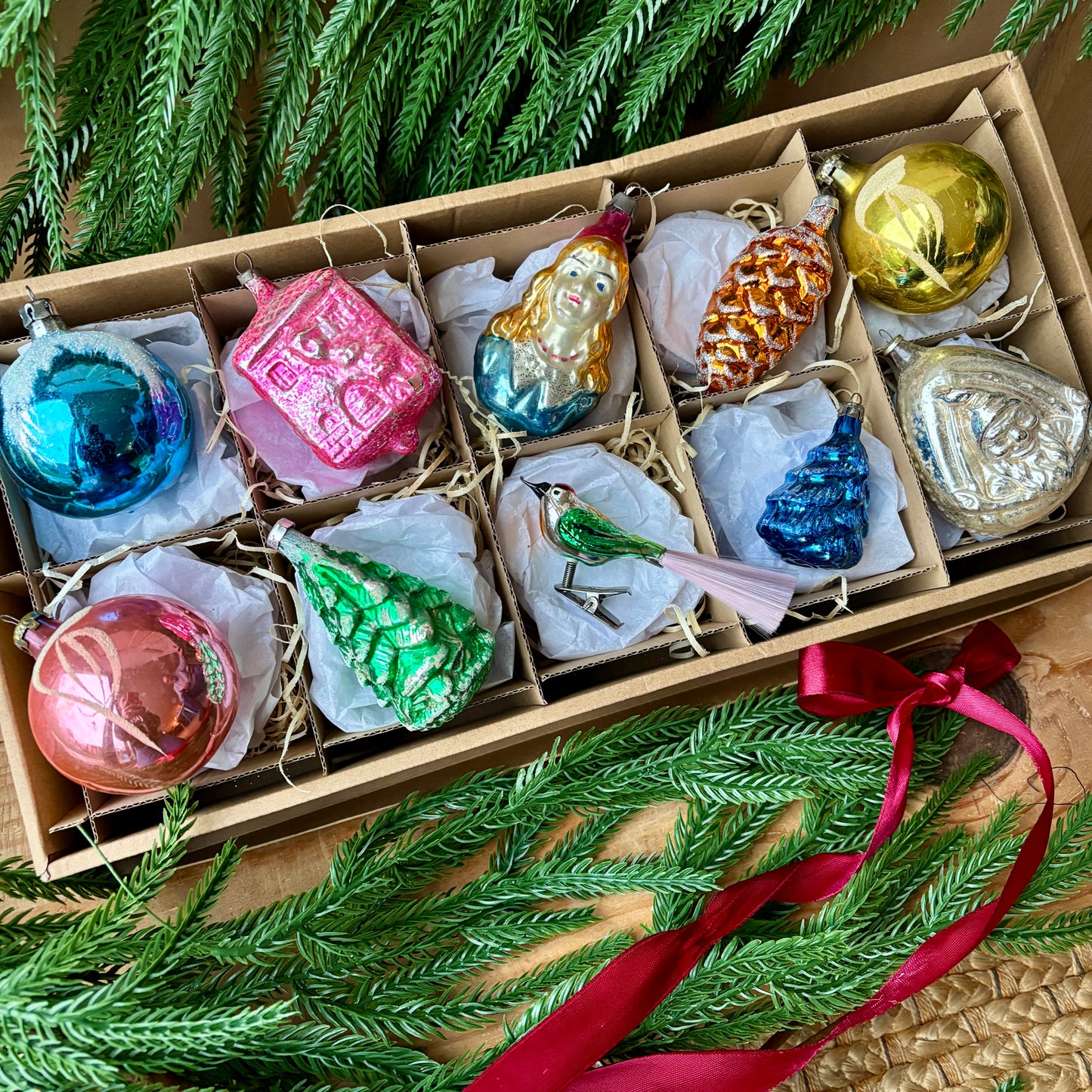 Ten unique vintage baubles