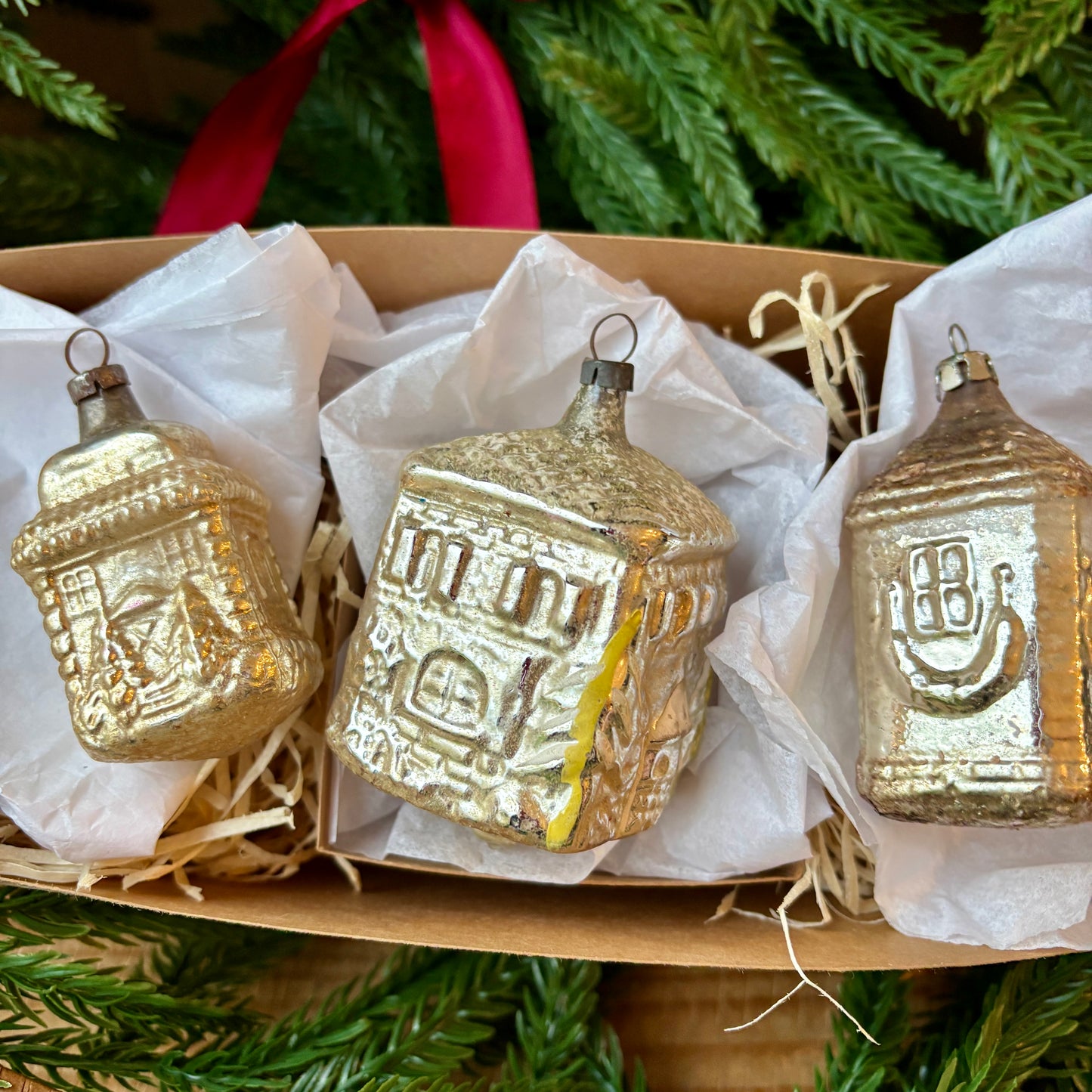 Three vintage house baubles