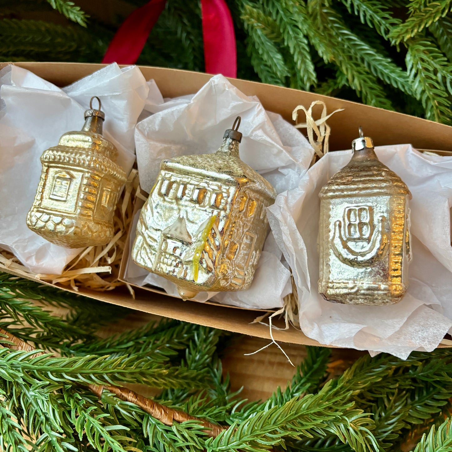 Three vintage house baubles