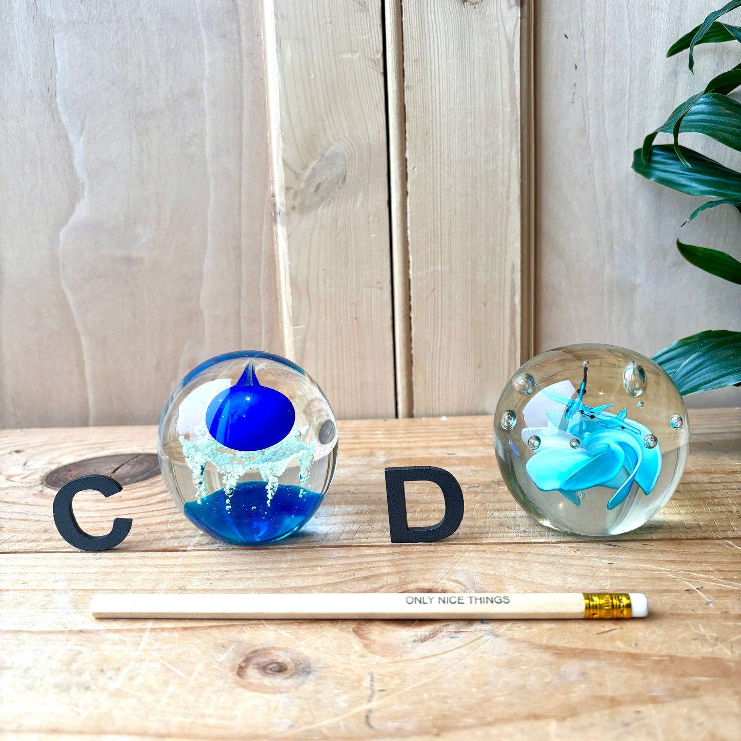 Vintage handblown glass paperweights