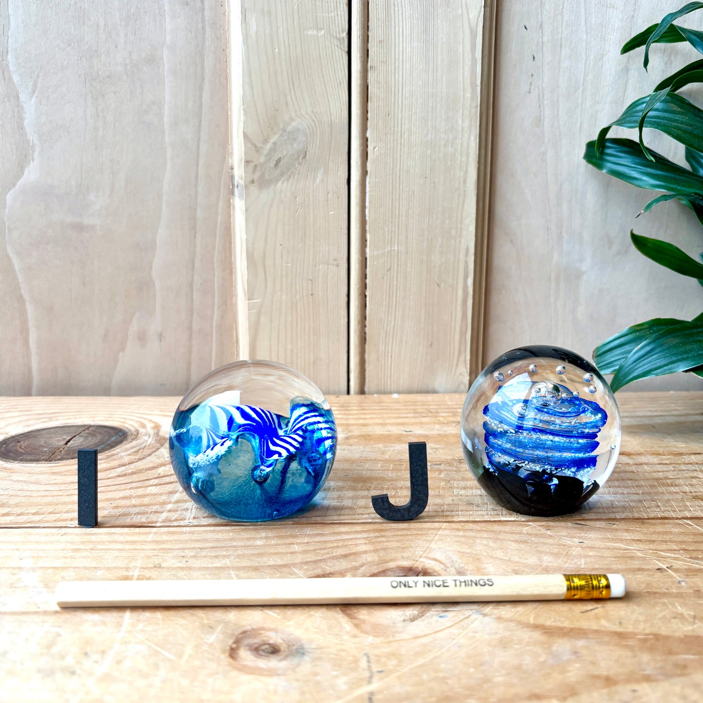 Vintage handblown glass paperweights