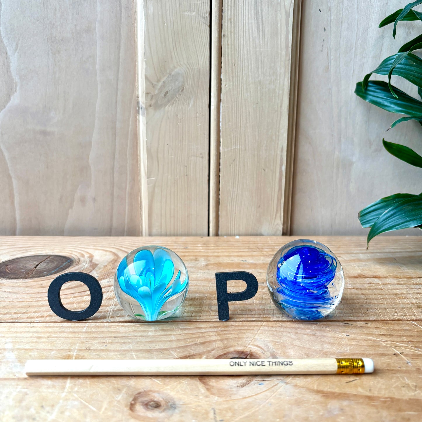 Vintage handblown glass paperweights