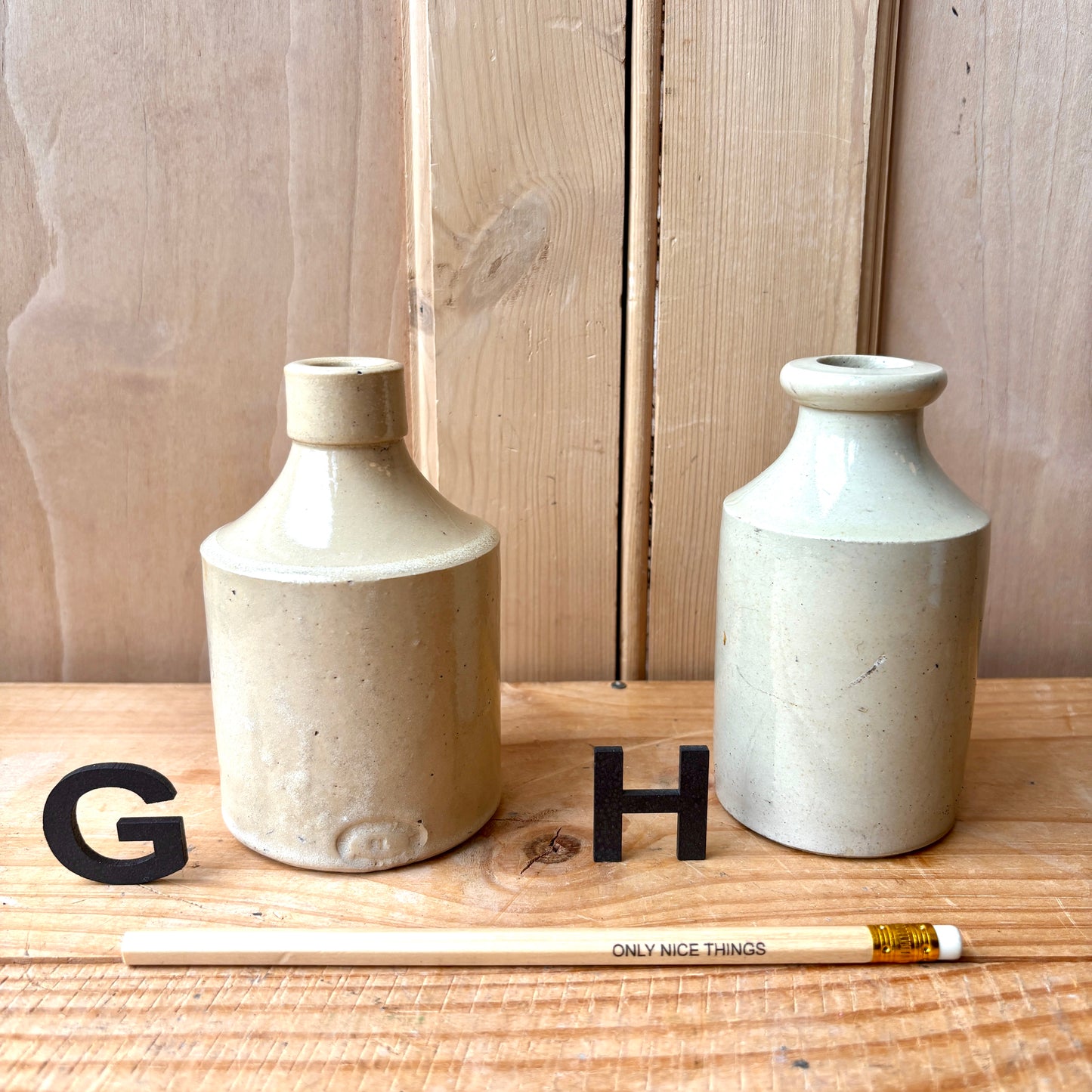 Small vintage stoneware bottles