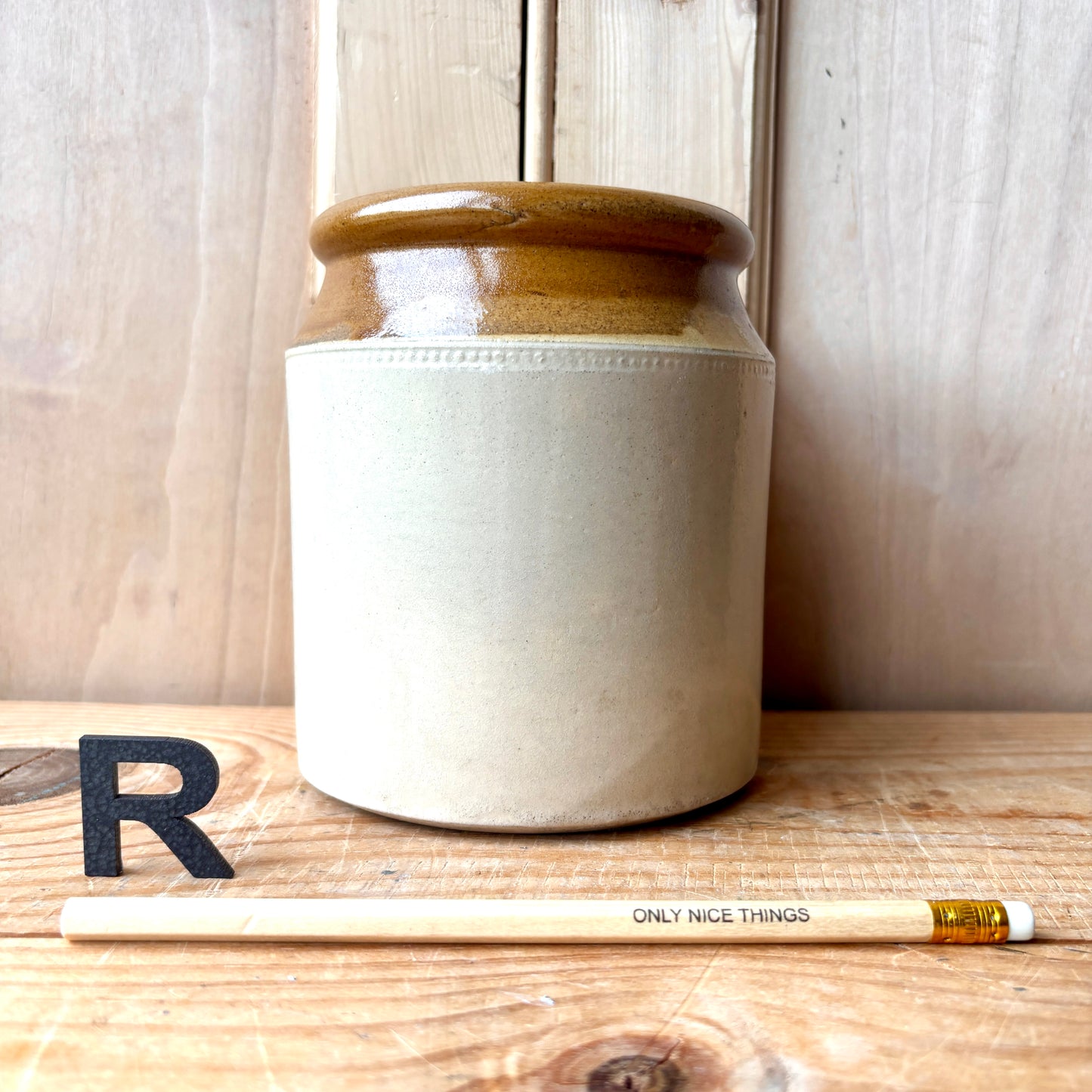 Vintage stoneware jars