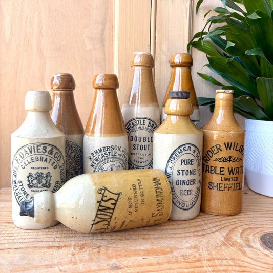 Antique Stone Ginger beer bottles
