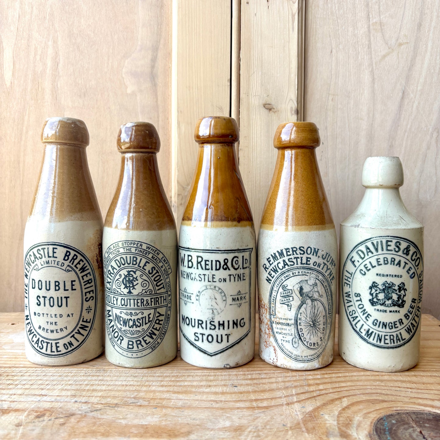 Antique Stone Ginger beer bottles