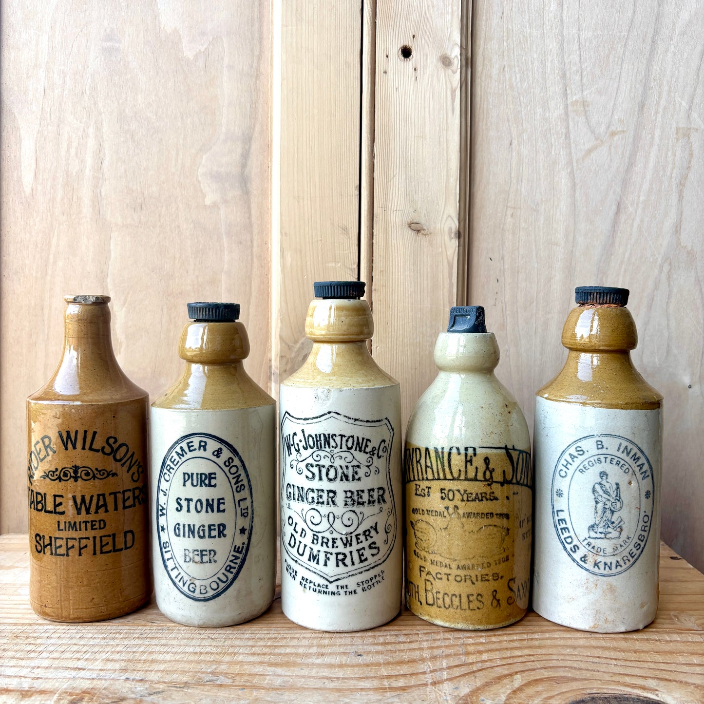 Antique Stone Ginger beer bottles
