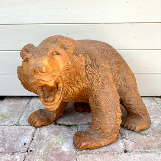 Large Wooden Hokkaido Kibori Kuma Bear