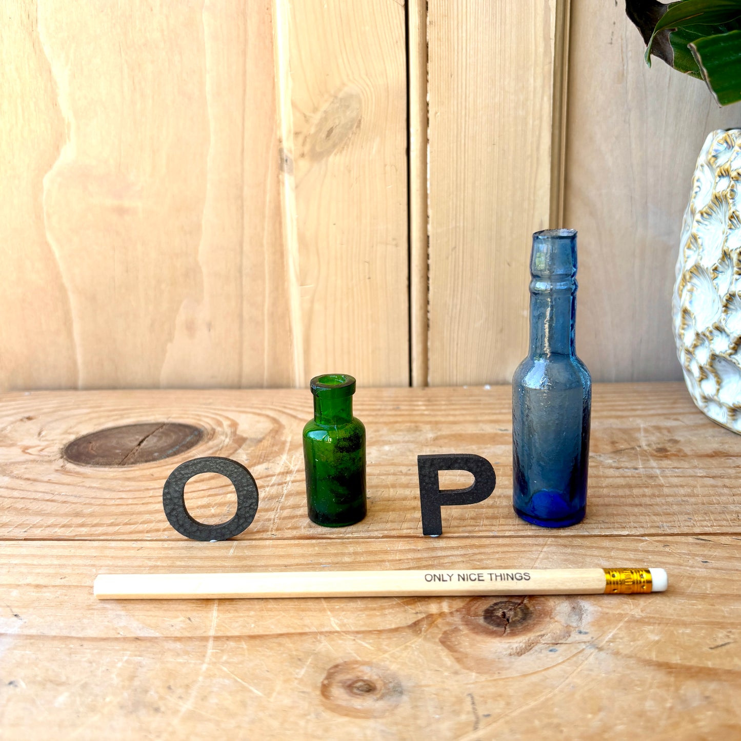 Tiny vintage chemist and poison bottles