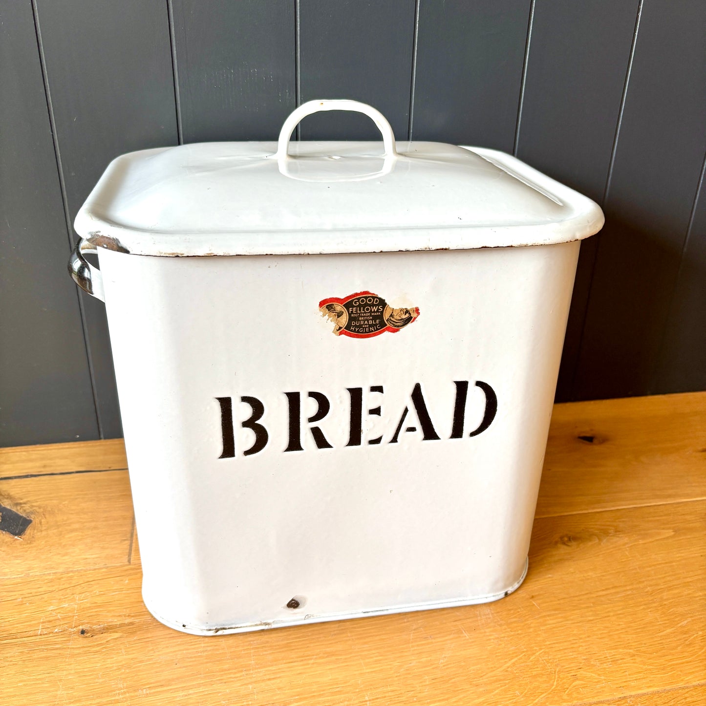 Vintage Enamel Bread Bin