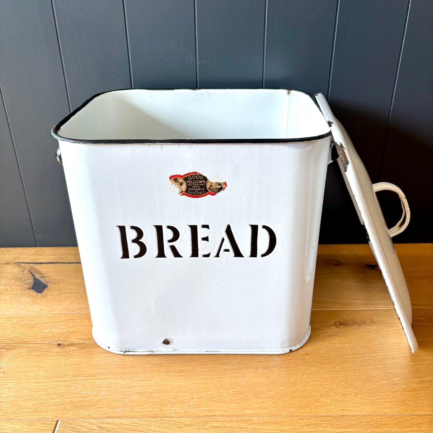Vintage Enamel Bread Bin