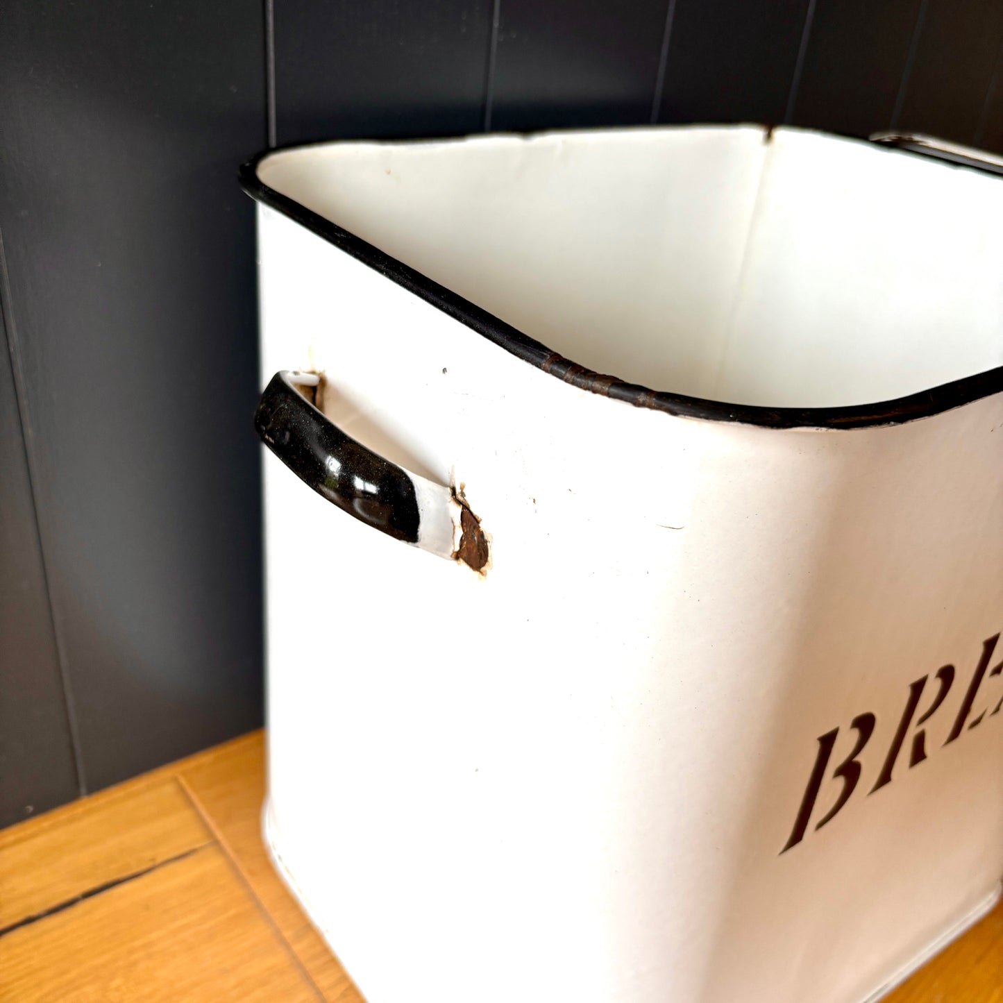 Vintage Enamel Bread Bin