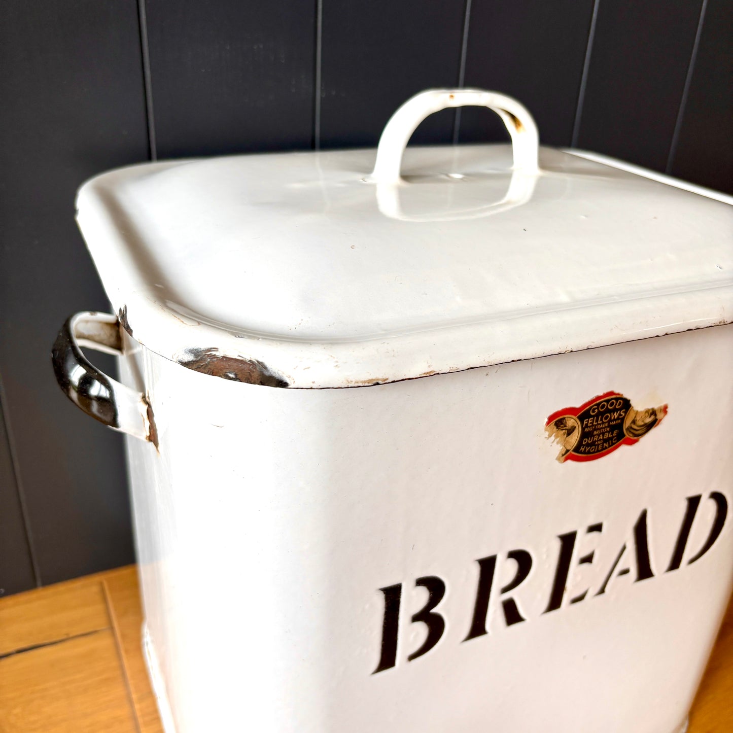 Vintage Enamel Bread Bin