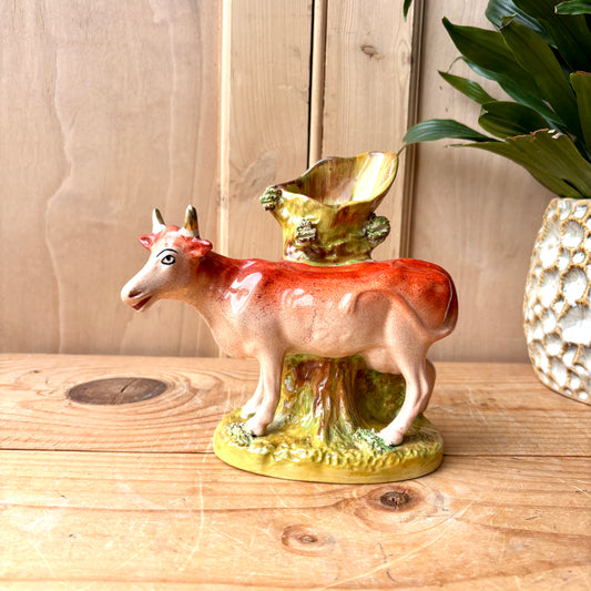 Staffordshire Cow Spill Vase Flat Back