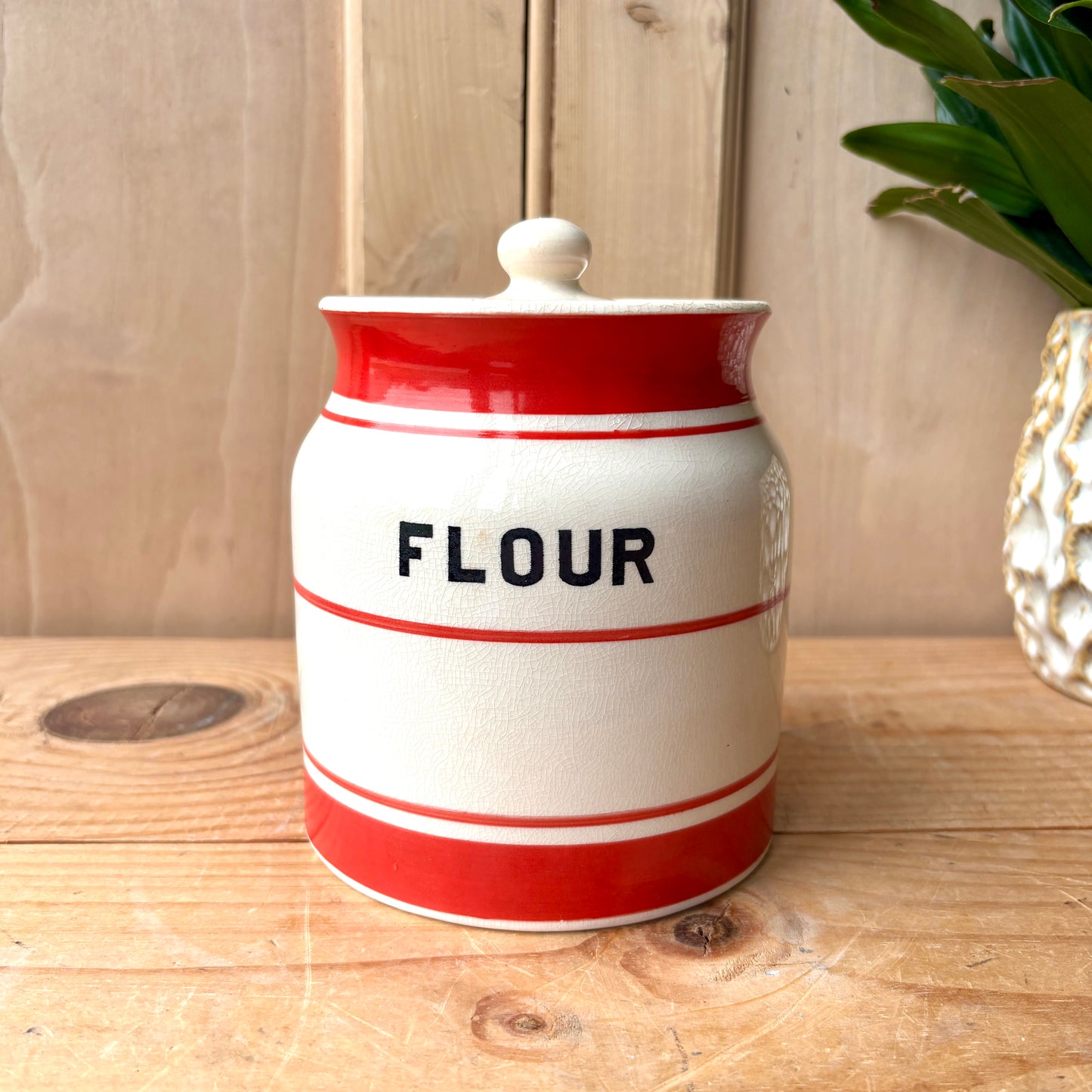 Vintage Price Brothers Red Line Kitchenware Flour Jar