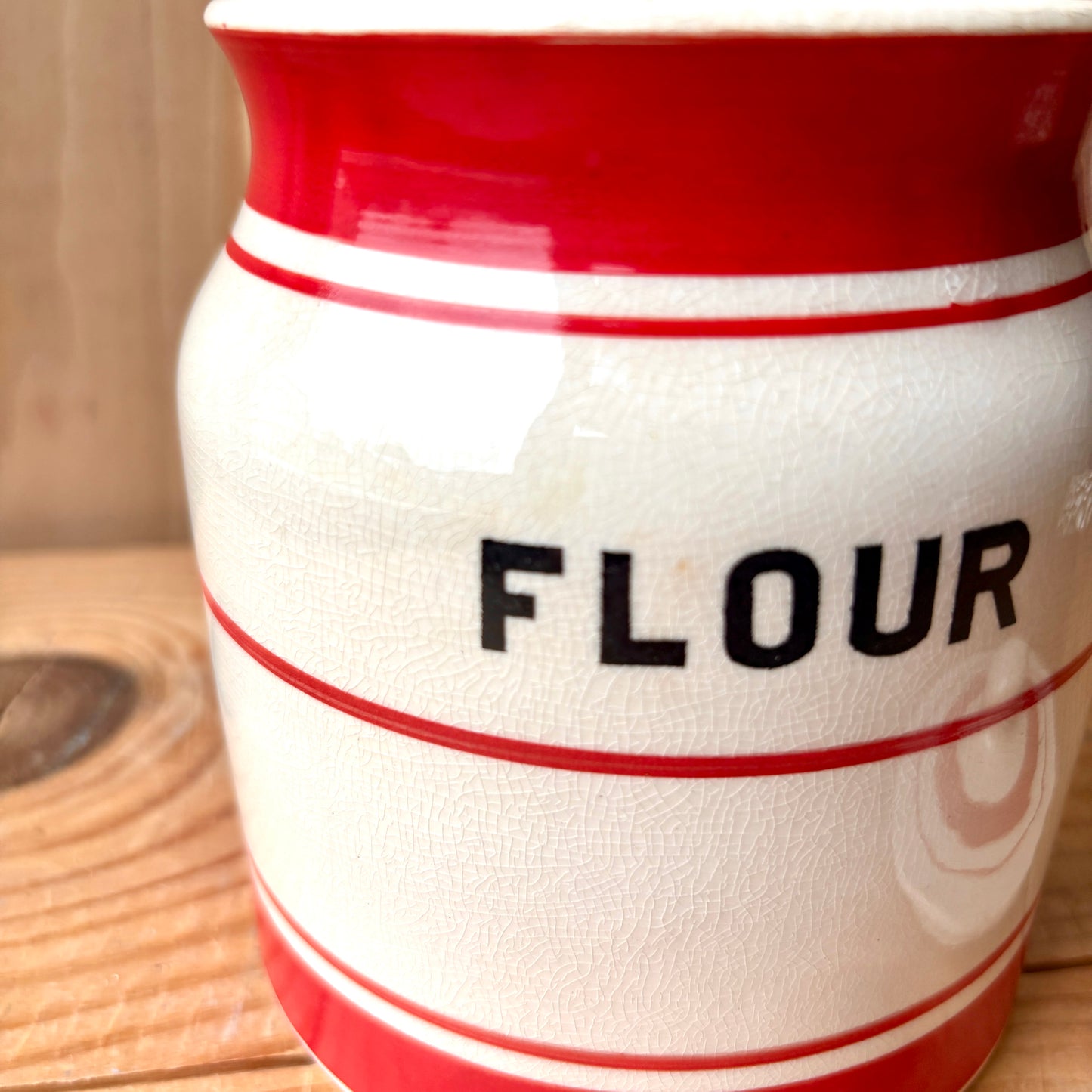 Vintage Price Brothers Red Line Kitchenware Flour Jar
