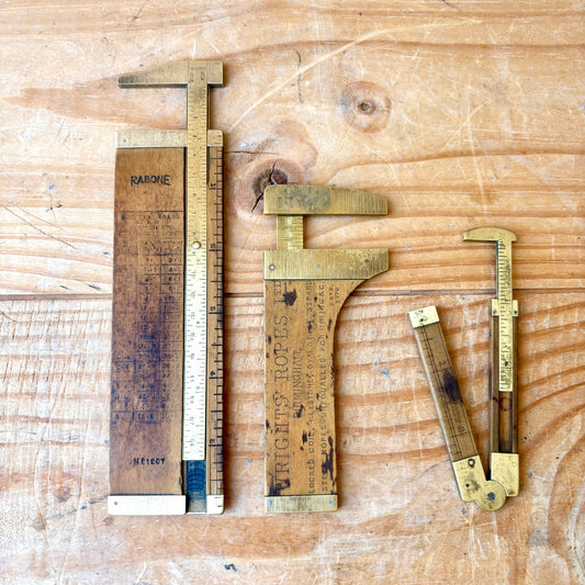 Vintage Boxwood and Brass Calipers