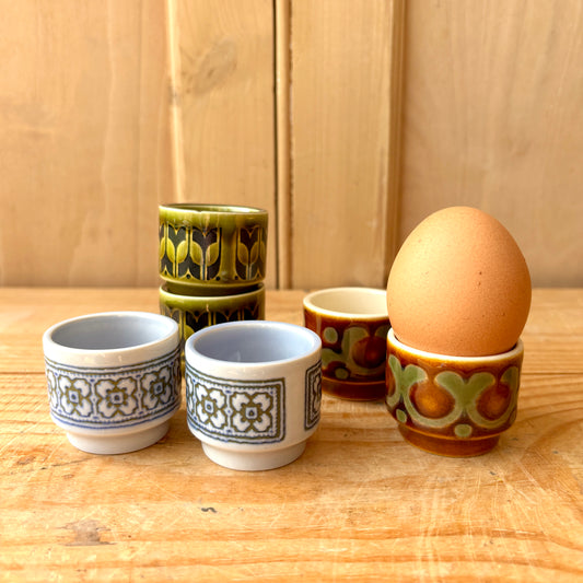 Set of Six Mixed Hornsea Pottery Egg Cups