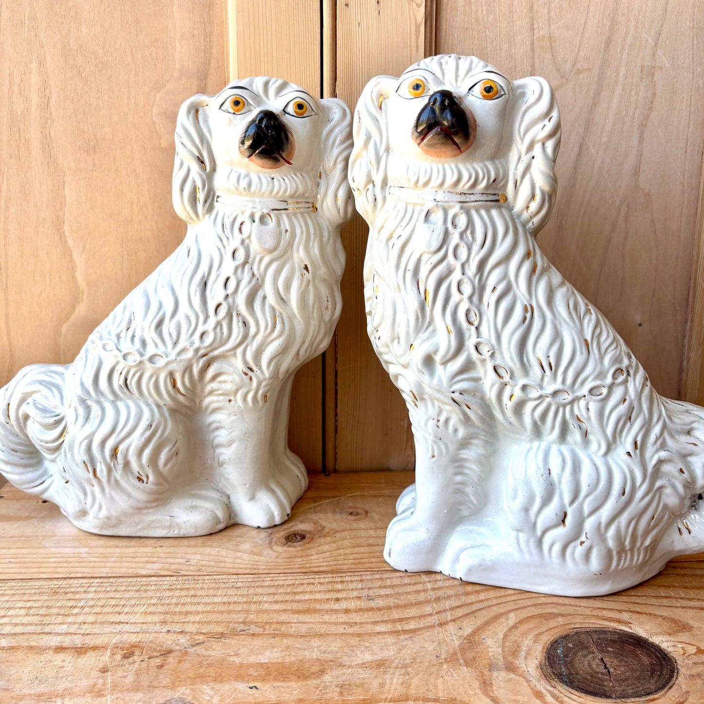 Vintage Staffordshire Flat Back Dogs