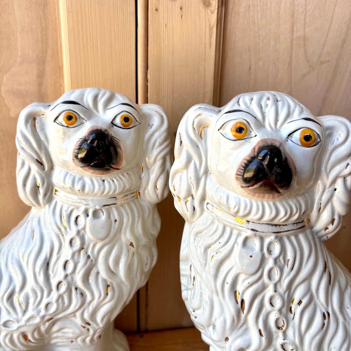 Vintage Staffordshire Flat Back Dogs