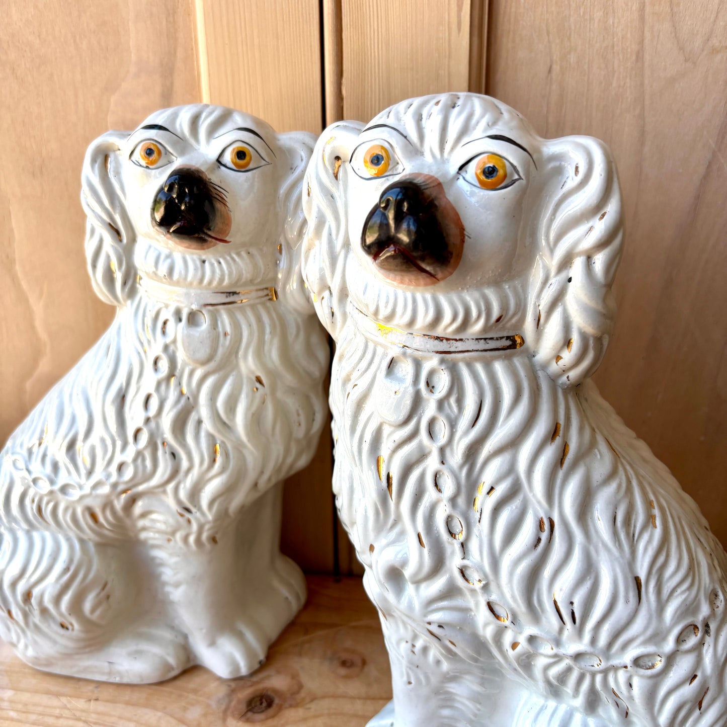 Vintage Staffordshire Flat Back Dogs