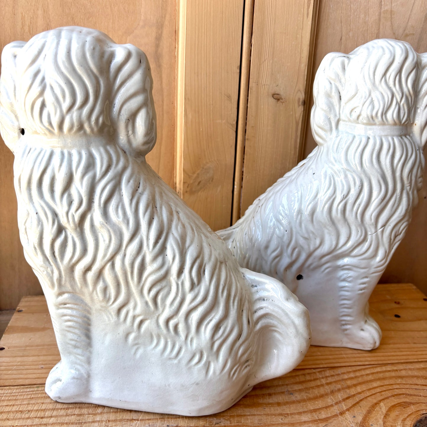 Vintage Staffordshire Flat Back Dogs
