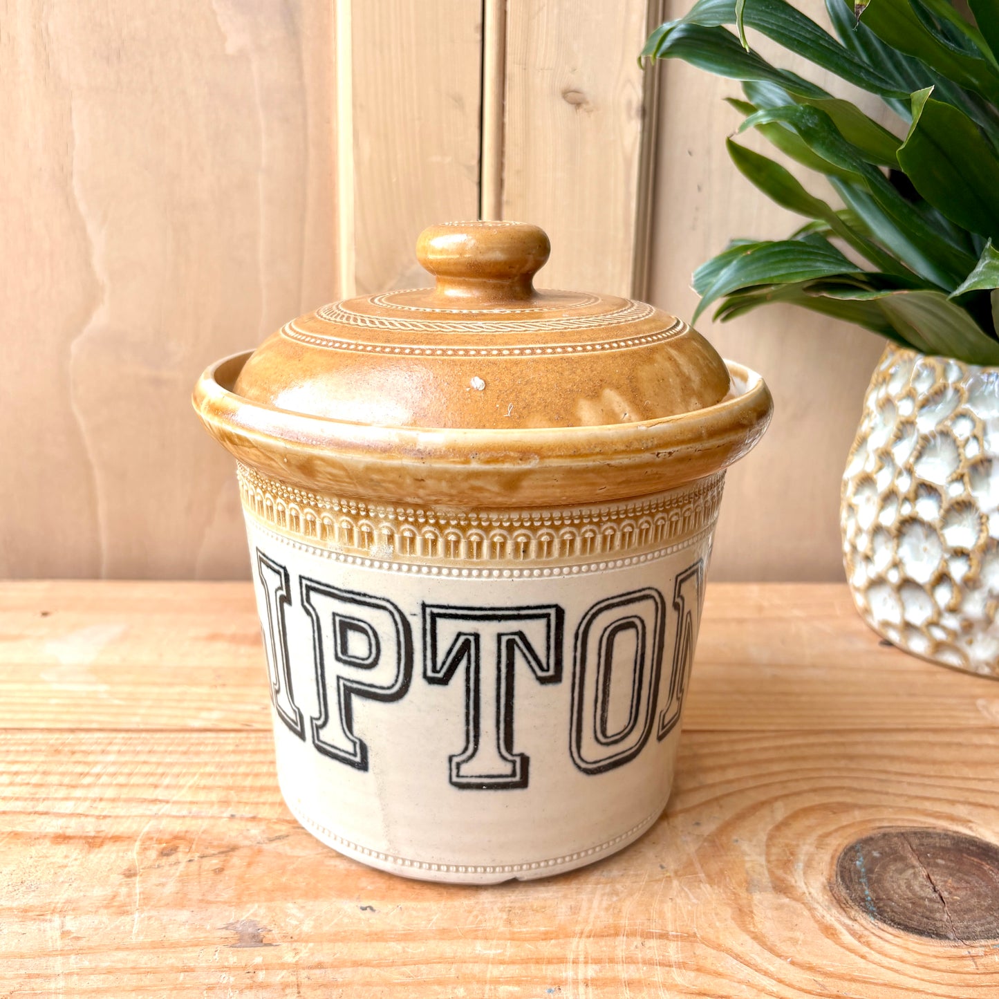 Large Lipton Vintage 4lb Stoneware Tea Jar