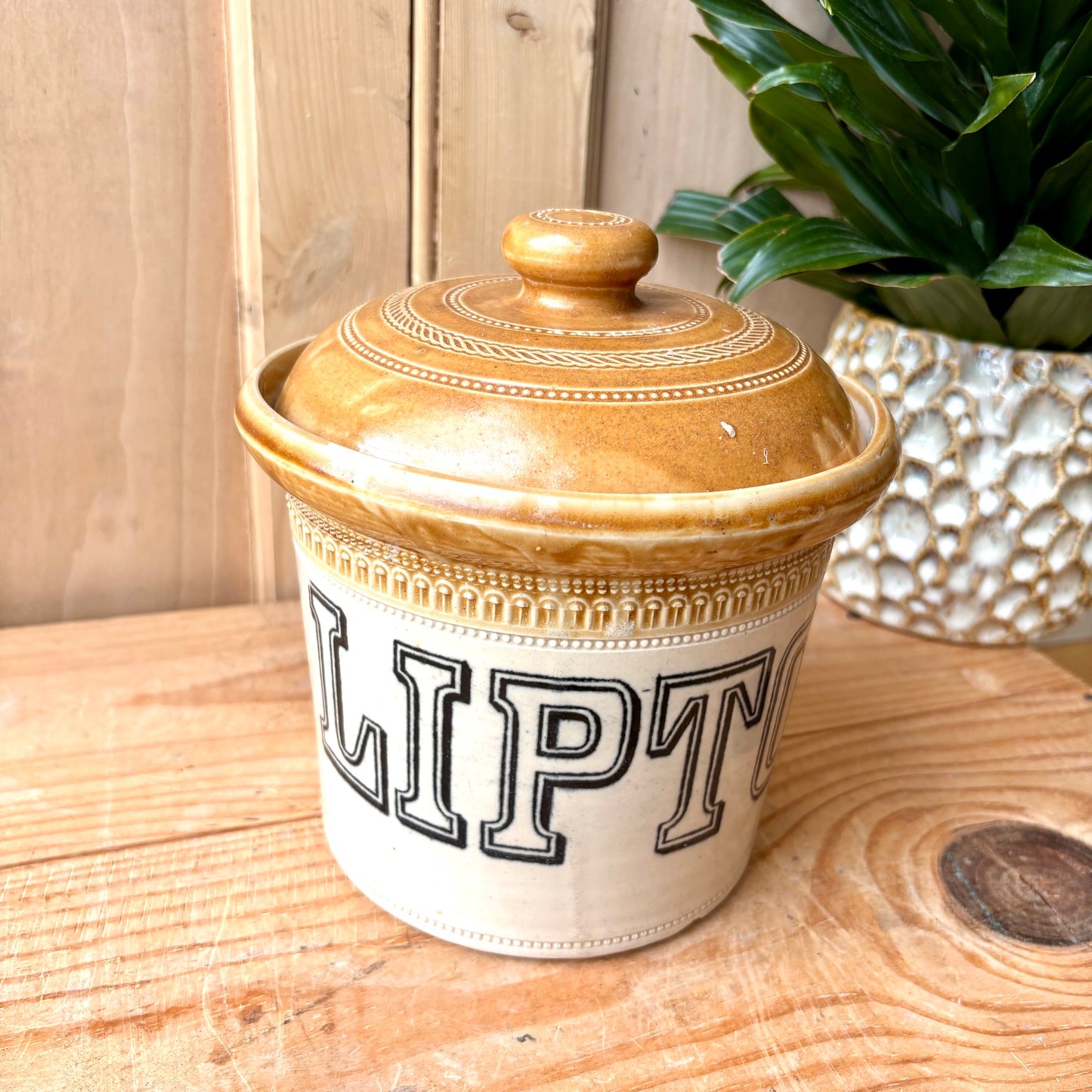 Large Lipton Vintage 4lb Stoneware Tea Jar