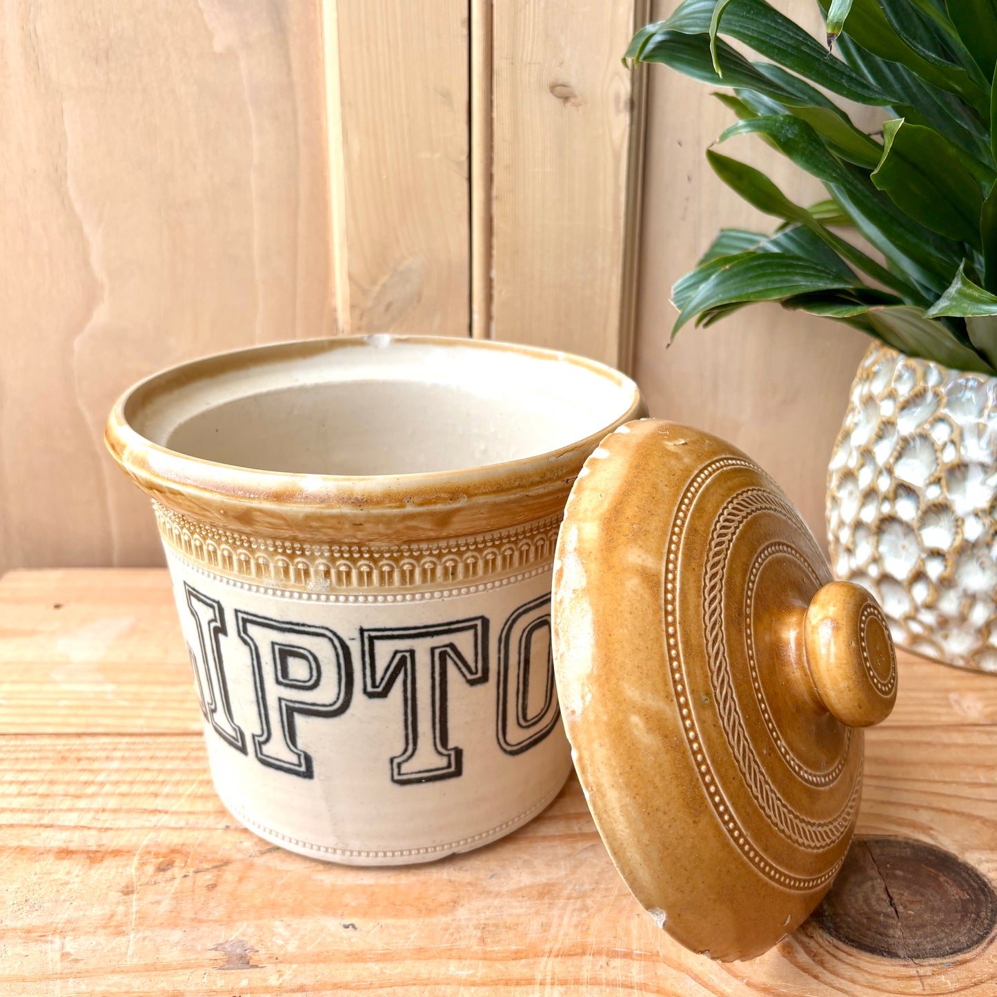 Large Lipton Vintage 4lb Stoneware Tea Jar