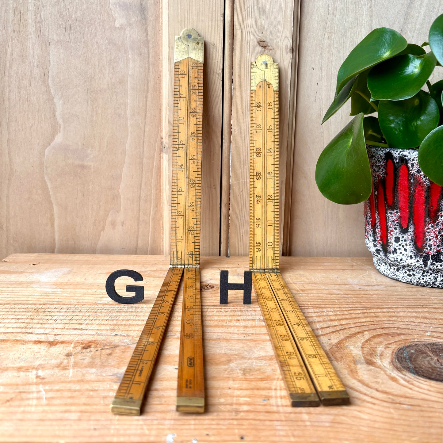 Vintage Folding Boxwood Rules